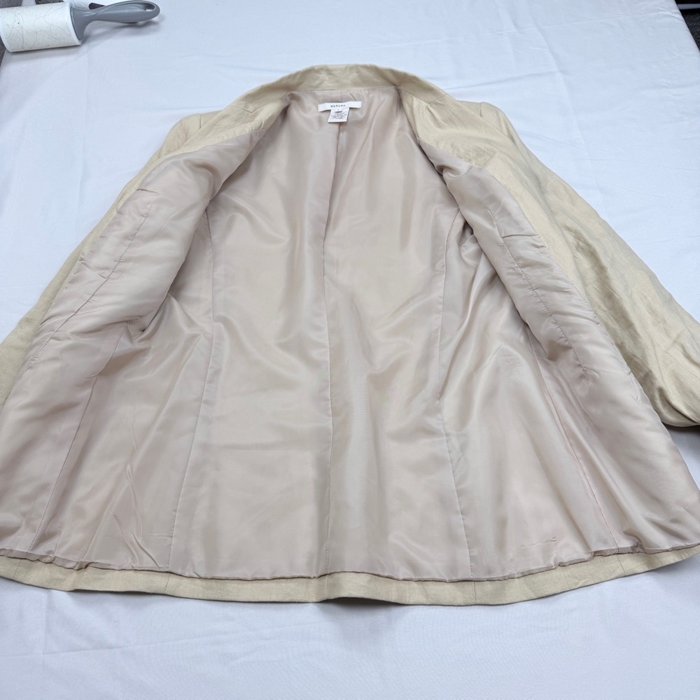 Merona Beige Linen Blazer with Button Details - Picture 2 of 9